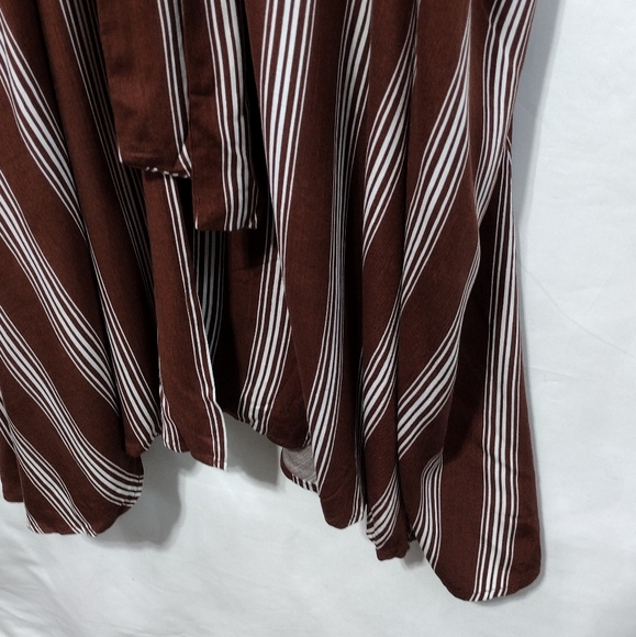 NWT City Chic Stripped Casablanca Dress Women's XL Brown White Boho Retro 90s - Picture 5 of 14